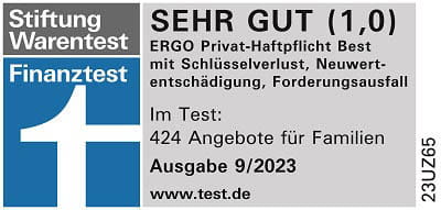 Stiftung Warentest wertet ERGO Privathaftpflichtversicherung mit "Sehr gut" in Ausgabe 09-2023.