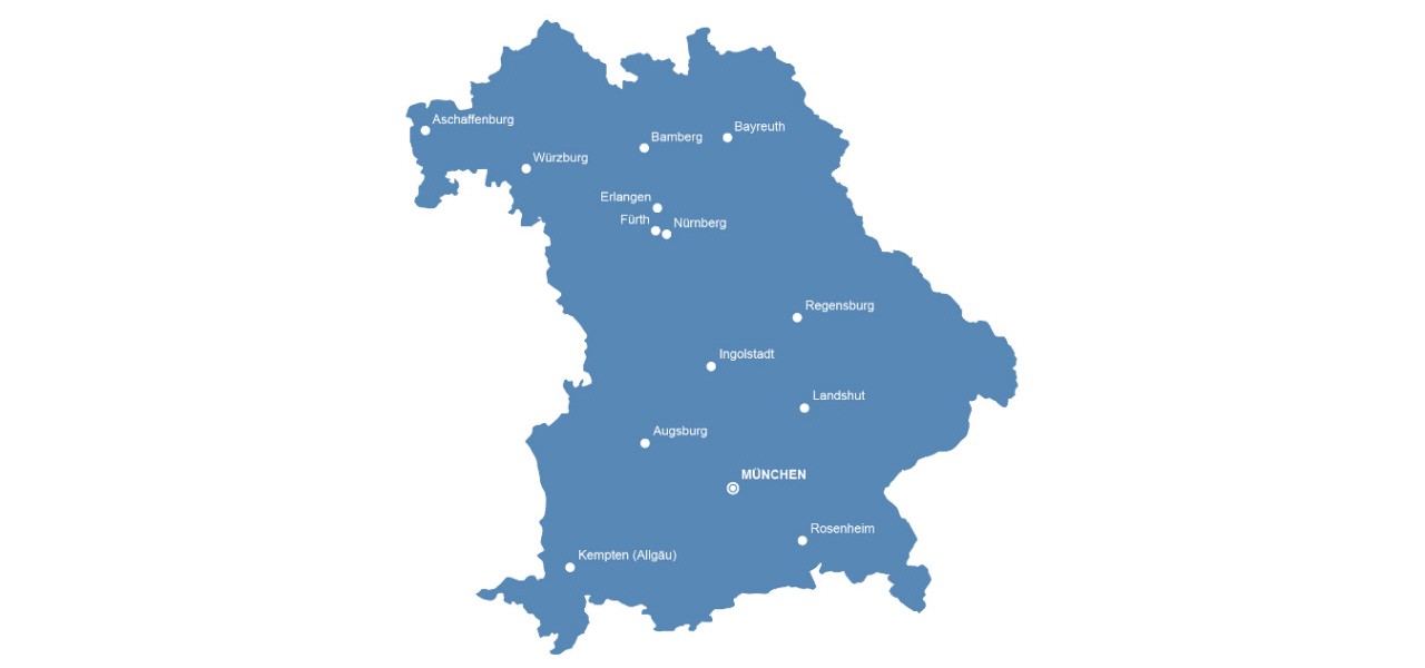 Karte Bayern
